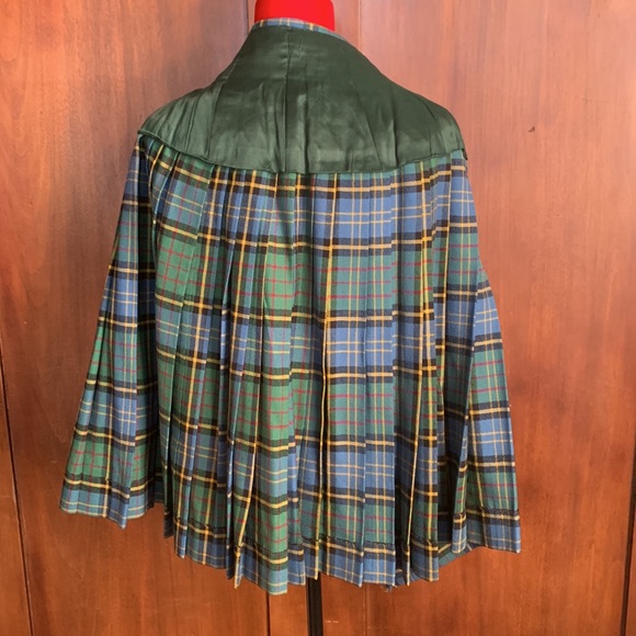 Authentic Vintage Wool Kilt Blue Green Plaid Leather Straps - Picture 12 of 14